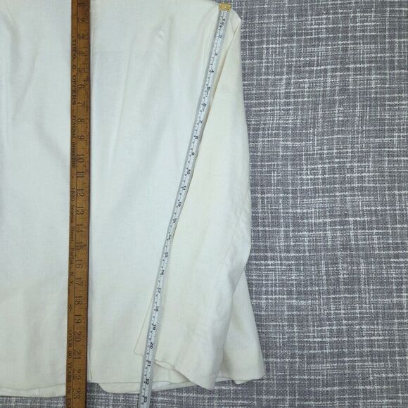 Banana Republic Linen Blend Blazer Shrunken Style 3/4 Sleeve OffWhite Women's 10 - Picture 5 of 10